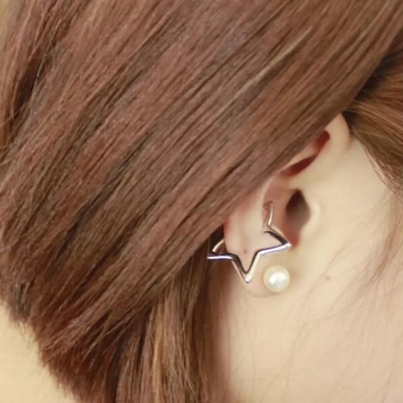 ⚜️[𝟯/$𝟭𝟴]⚜️Silver Star Simple Cuff Earring NEW - Picture 5 of 9